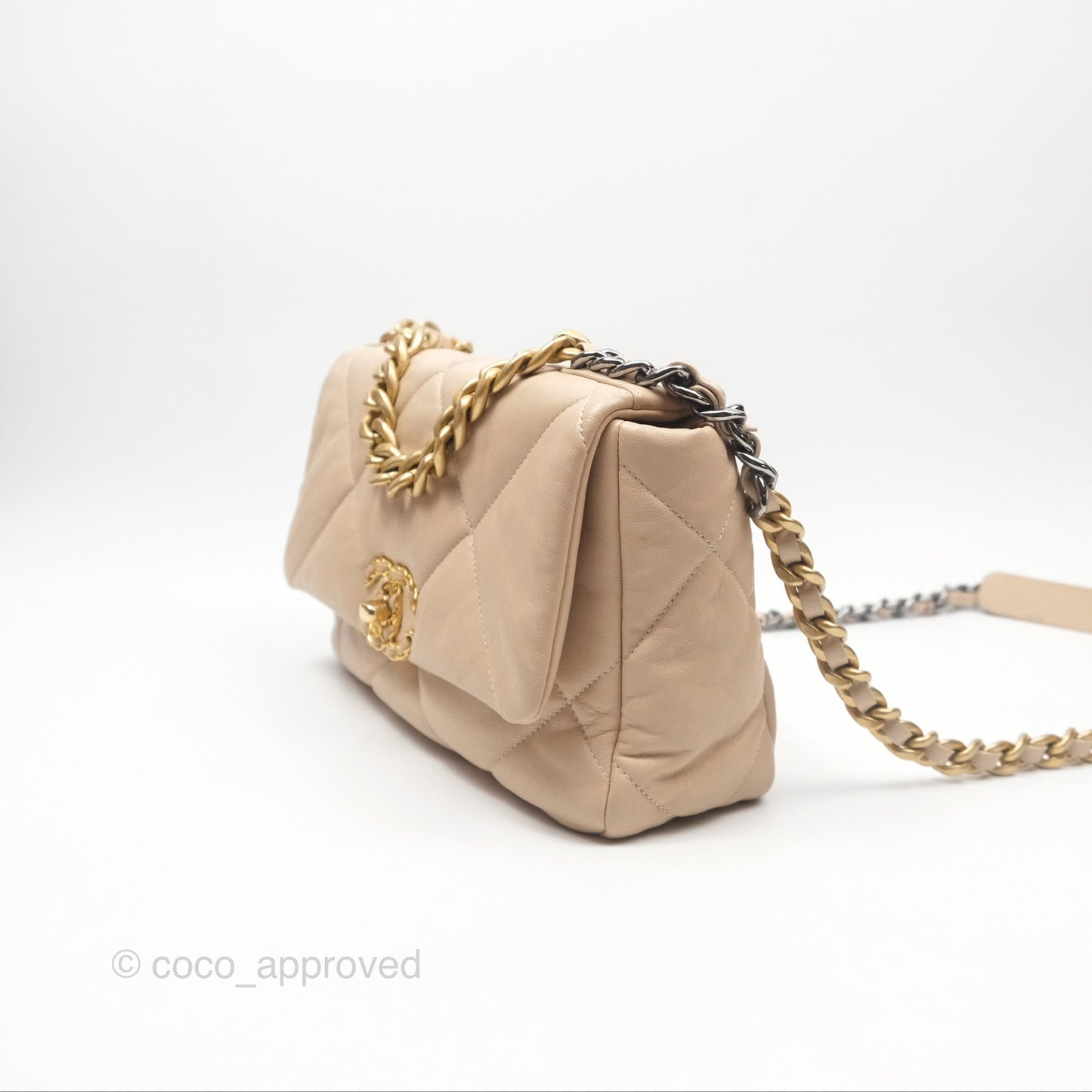 Chanel 19 Small Beige Mixed Hardware