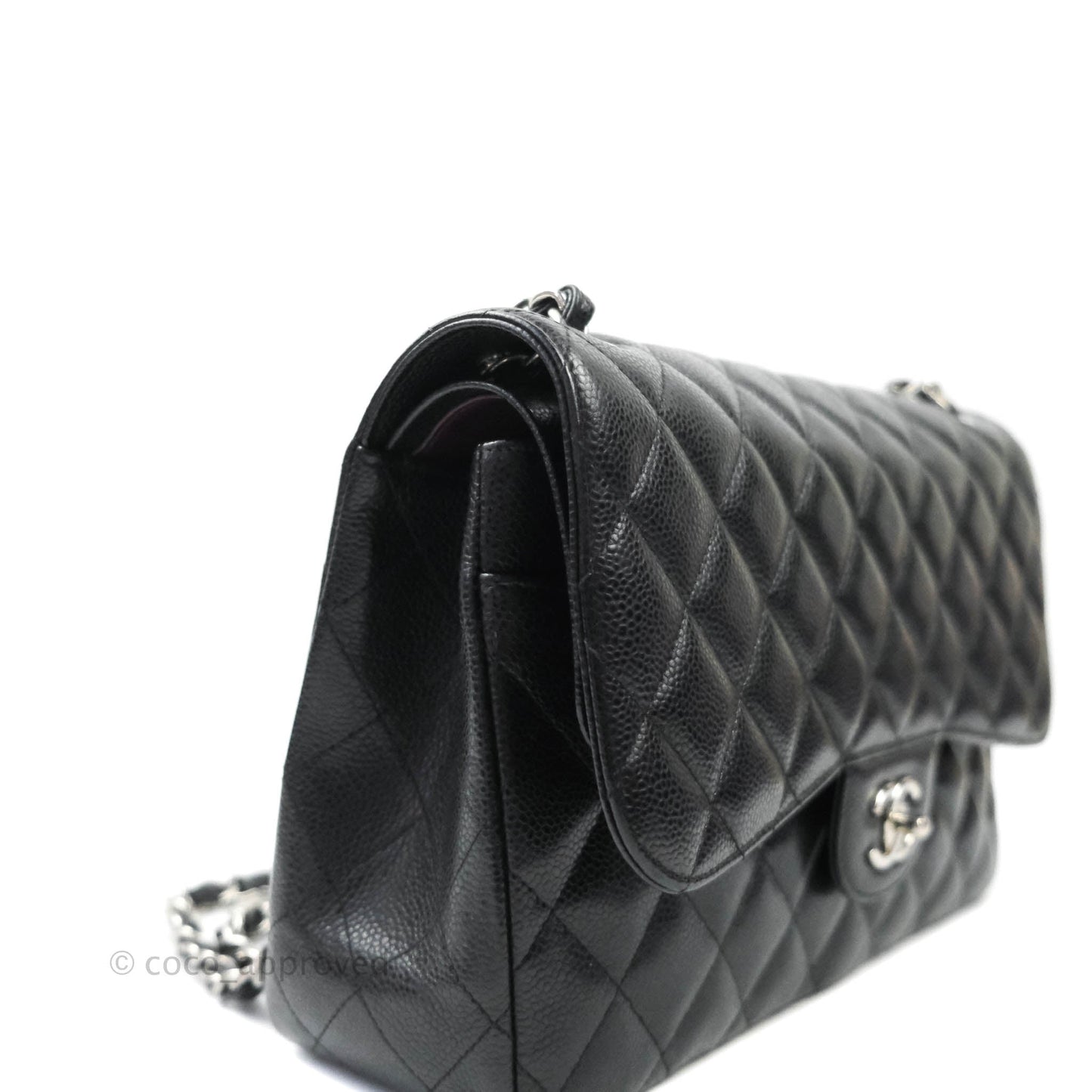 Chanel Jumbo Double Flap Black Caviar Silver Hardware⁣⁣