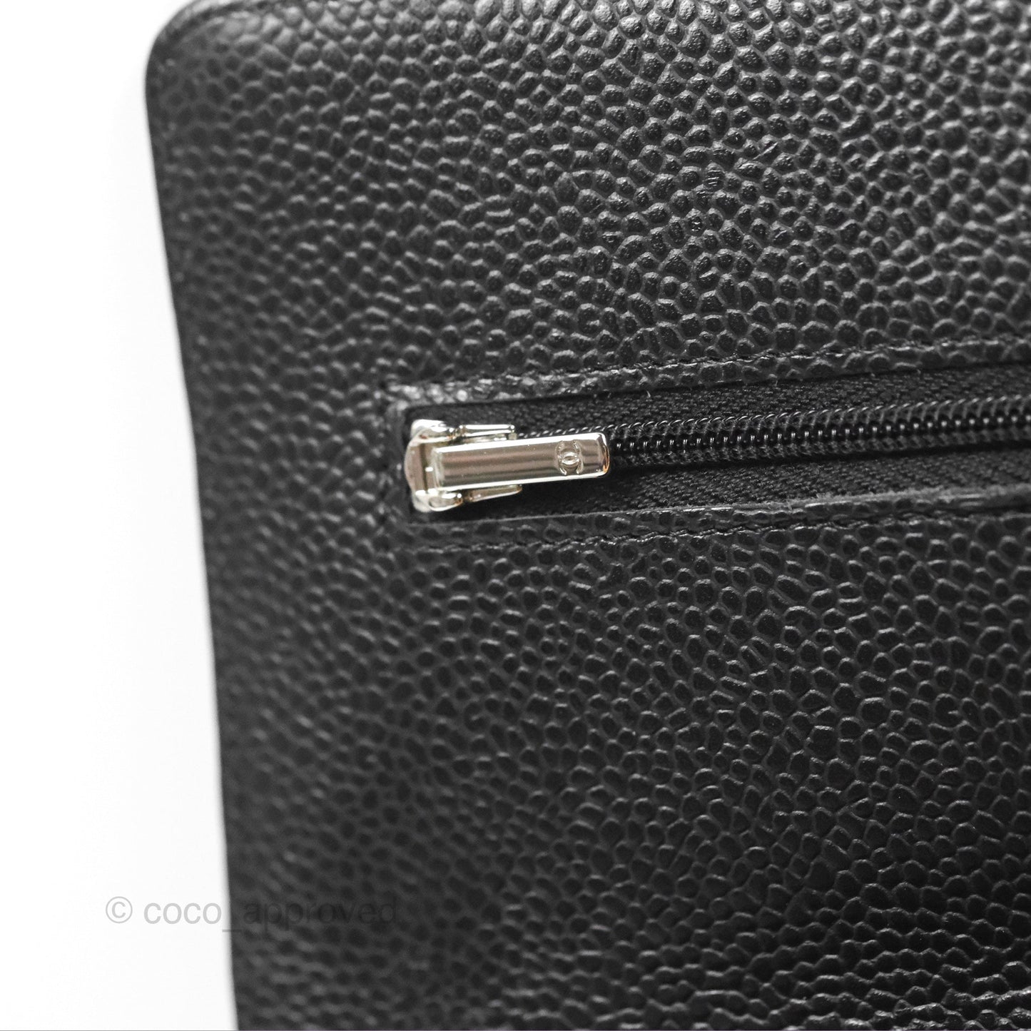 Chanel Quilted Classic Wallet On Chain WOC Black Caviar Silver Hardware