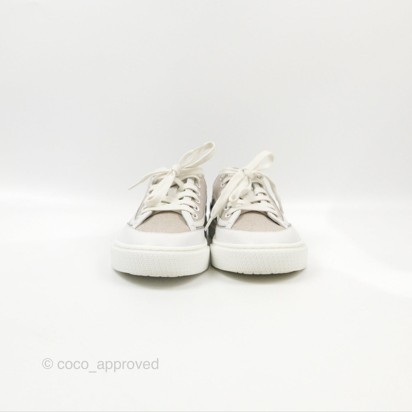 Hermes Get Sneaker Prunoir / Blanc H Canvas Calfskin
