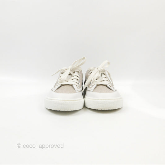 Hermes Get Sneaker Prunoir / Blanc H Canvas Calfskin