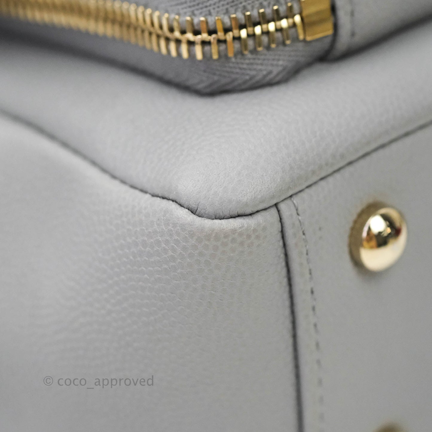 Chanel Quilted Small Business Affinity Flap Grey Caviar Gold Hardware