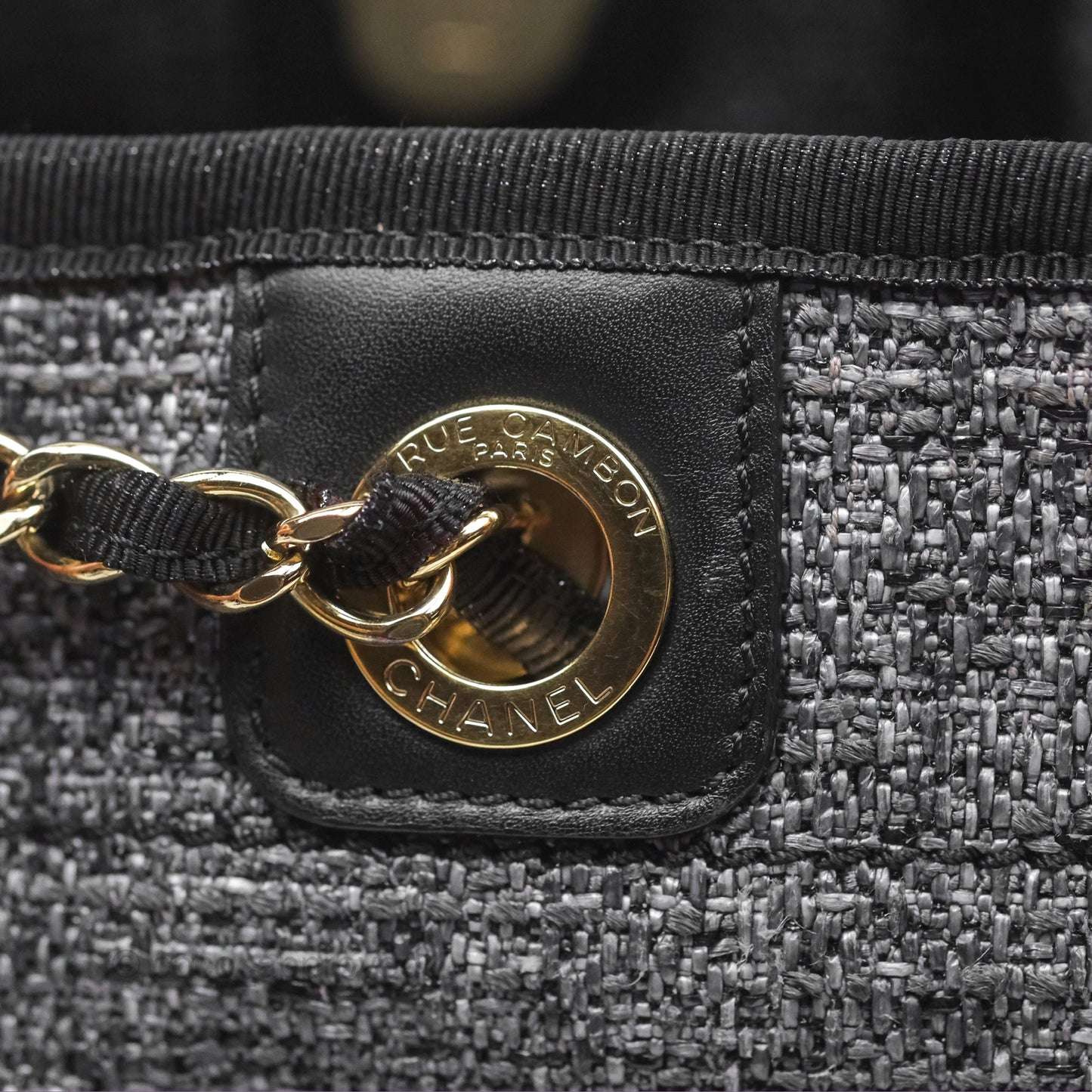 Chanel Medium Deauville Black Charcoal Tote