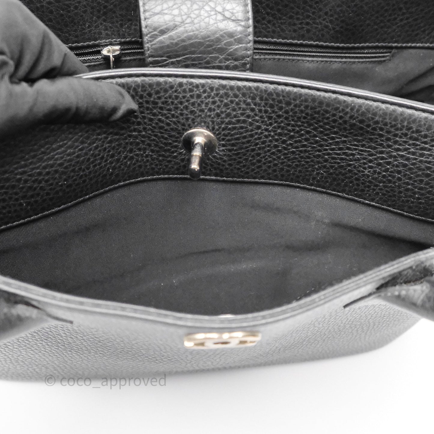 Chanel Executive Tote Bag Black Grained Calfskin Silver Hardware
