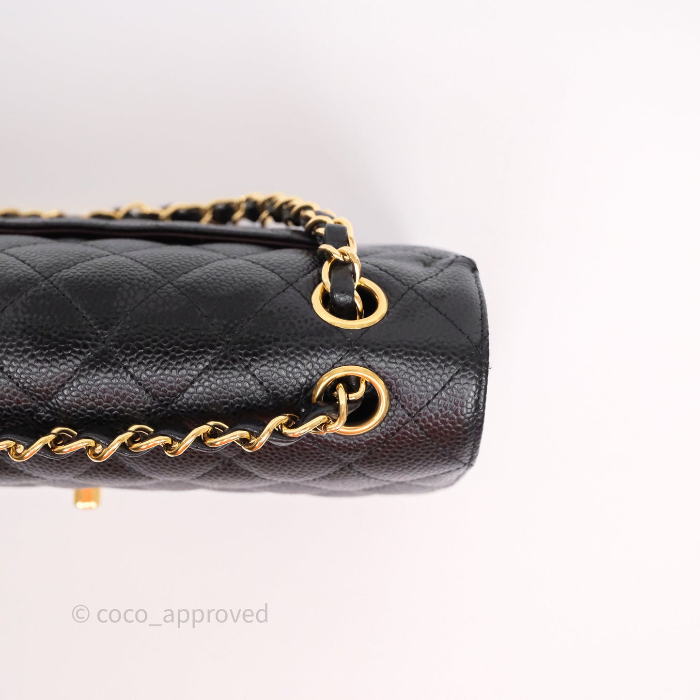 Chanel Small Classic Flap Quilted Black Caviar Gold Hardware