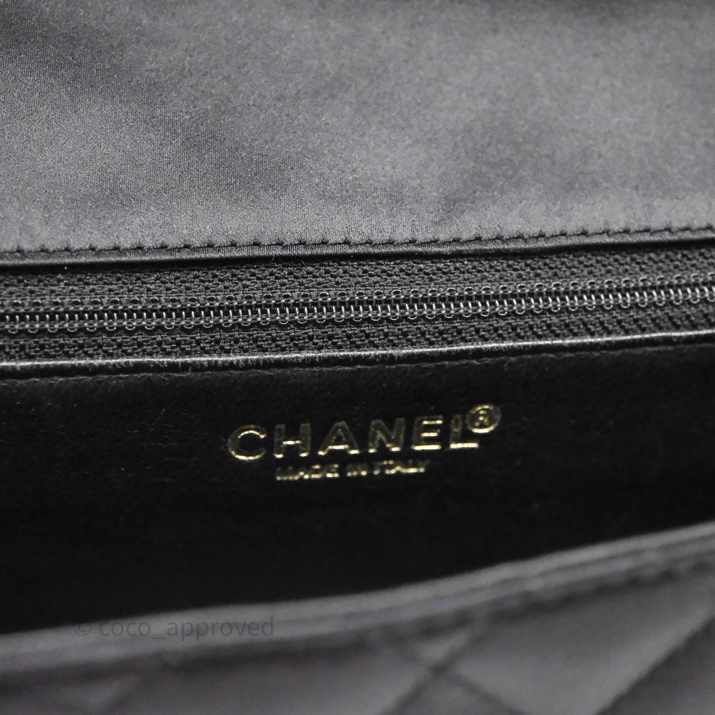 Chanel Vintage Mini Rectangular Black Satin Matte Gold Hardware