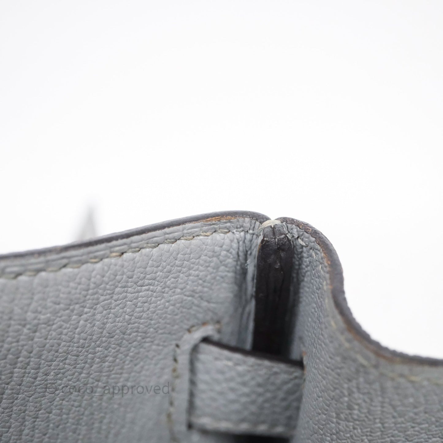 Hermès Kelly 32 Retourne Bleu Glacier 8U Togo Palladium Hardware