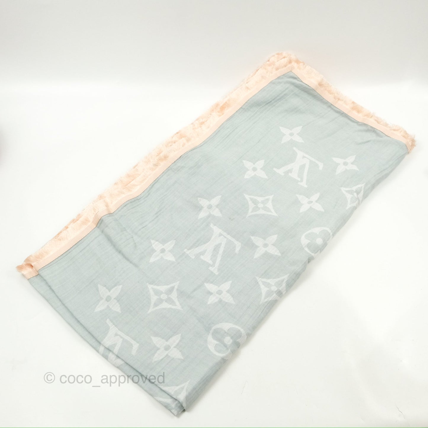 Louis Vuitton So Sweet Cotton Scarf Monogram Blue Ciel
