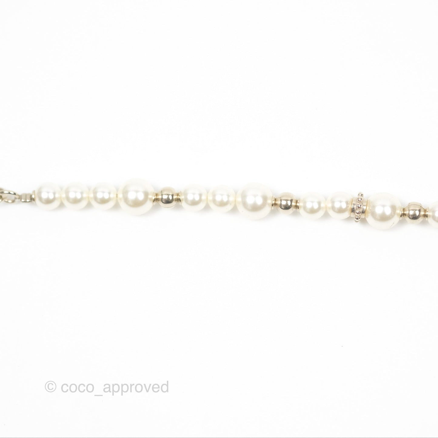 Chanel Crystal CC Star Pearl Choker Silver Tone 24V