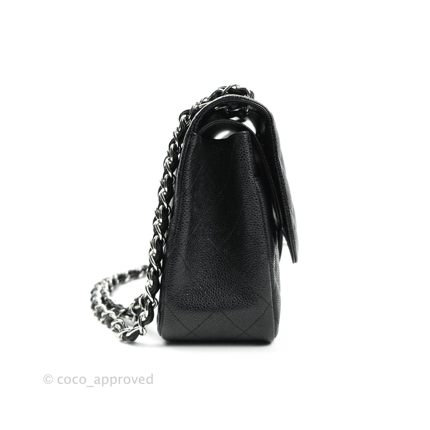 Chanel Jumbo Double Flap Black Caviar Silver Hardware⁣⁣