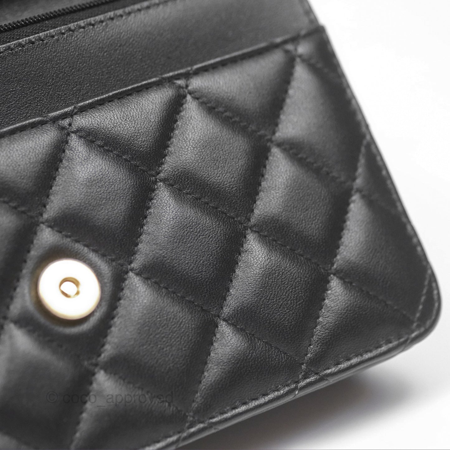 Chanel Quilted Classic Wallet on Chain WOC Black Lambskin Gold Hardware