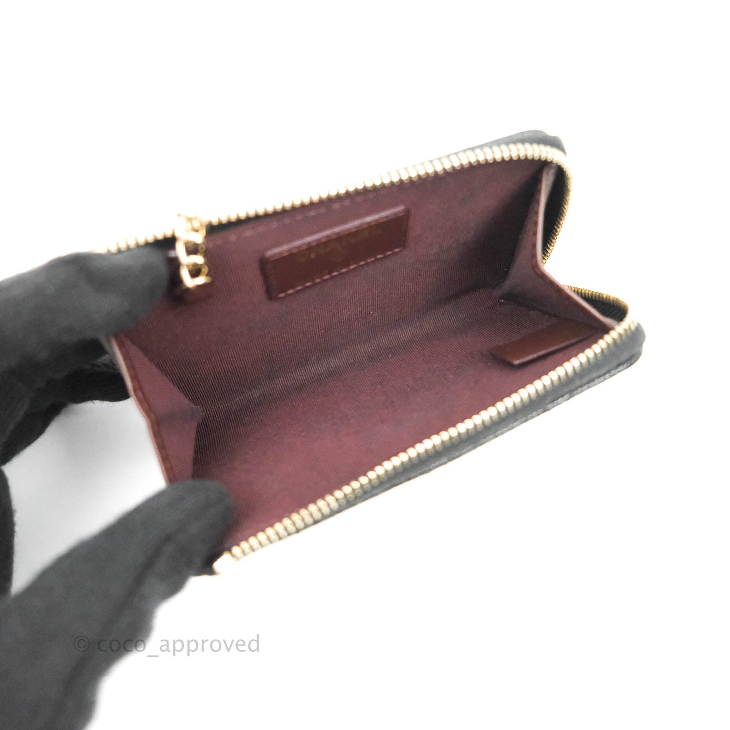 Chanel Classic Quilted Key holder Black Caviar Gold Hardware