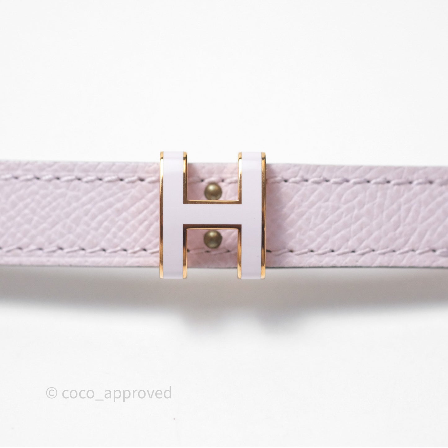 Hermès Pop H 15 Belt Epsom Mauve Pale Rose Gold Hardware