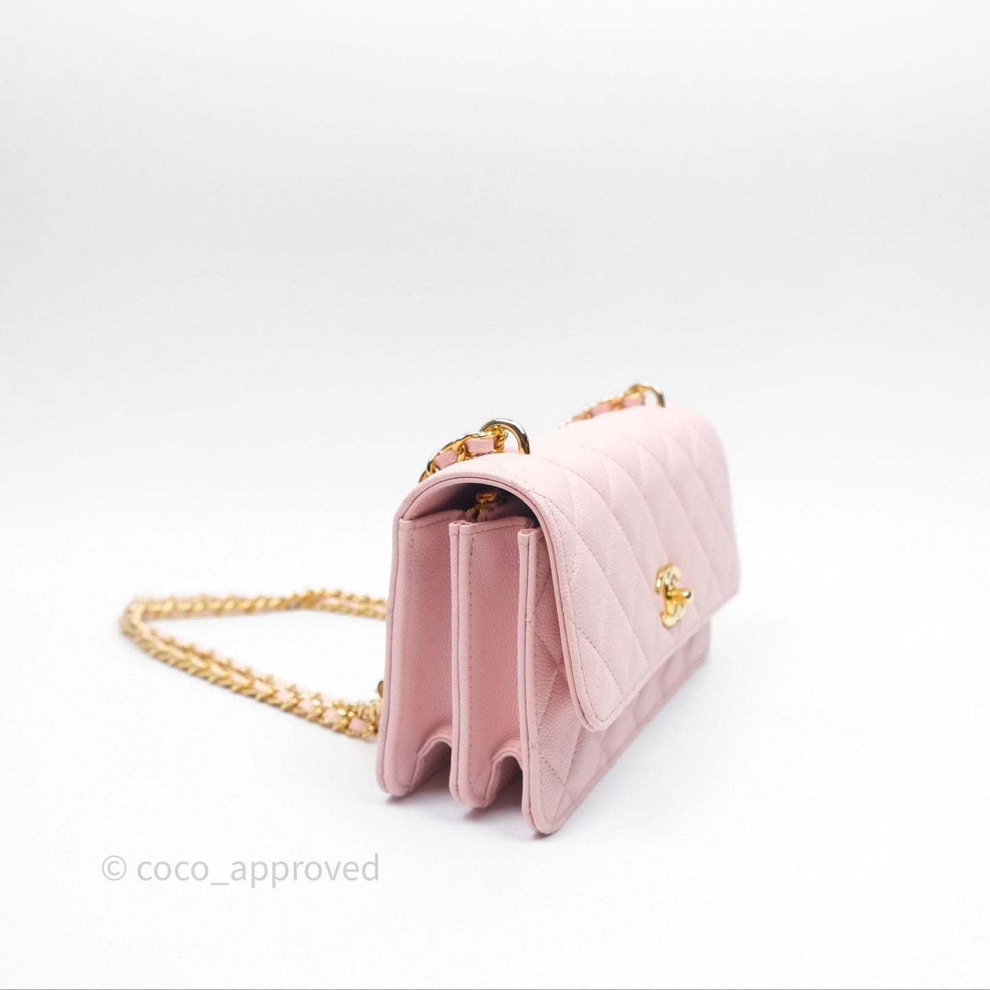 Chanel Clutch with Chain Caviar Pink Gold Hardware