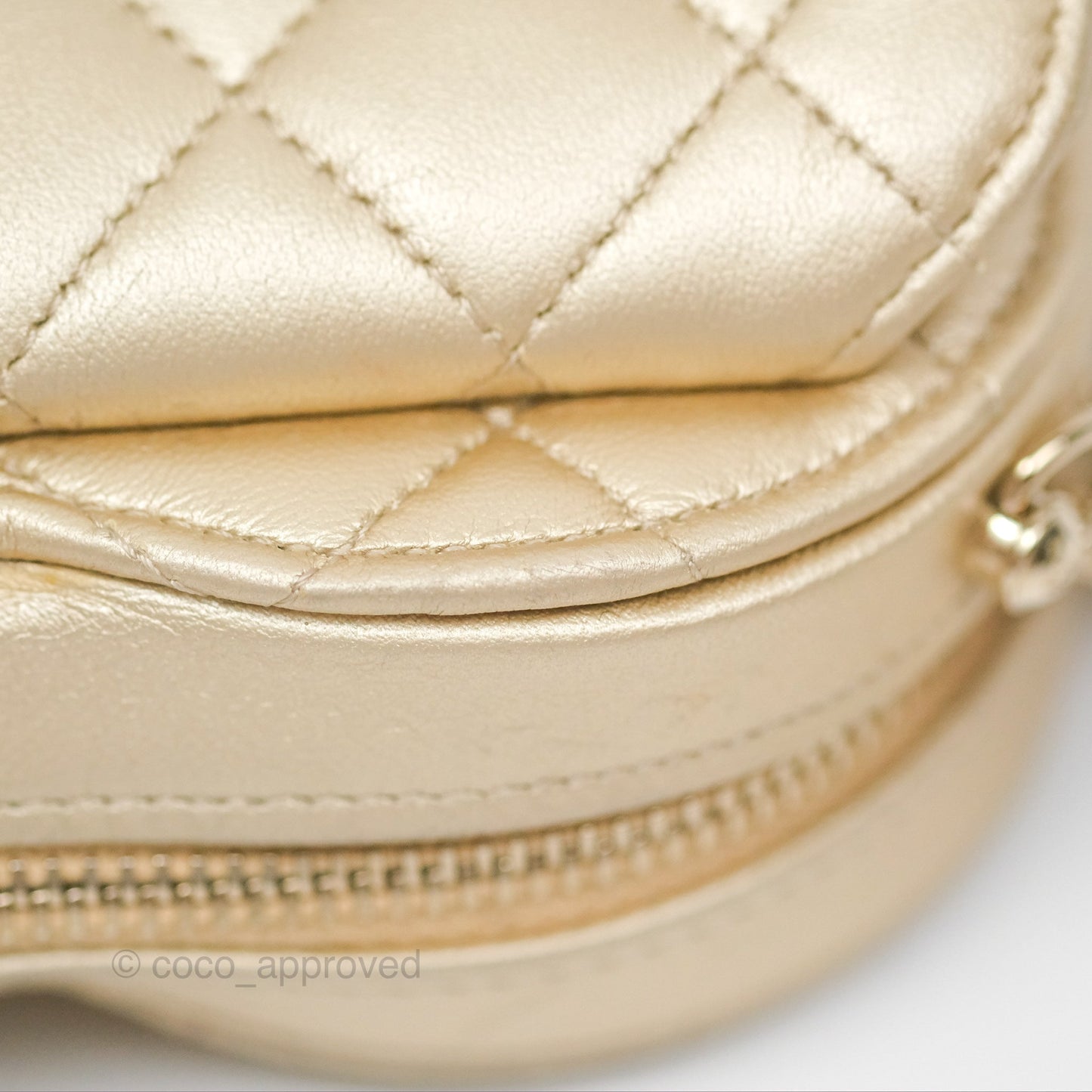 Chanel Small Heart Bag Gold Lambskin Gold Hardware 22S