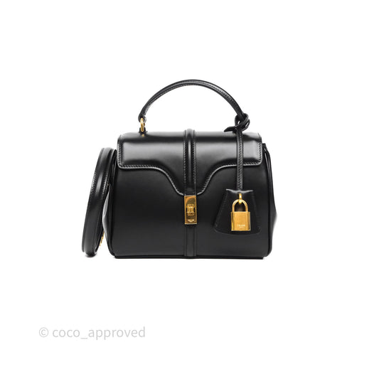 Celine Mini 16 Bag in Satinated Calfskin Black