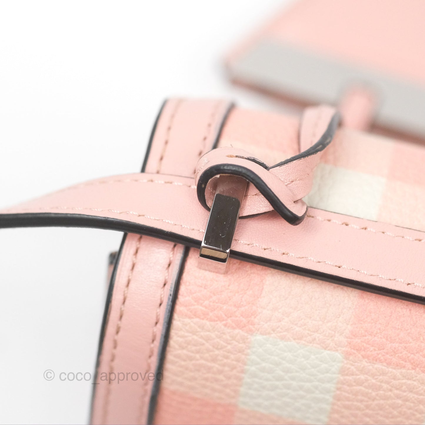 Loewe Small Barcelona Pink White Checkered Calfskin Silver Hardware