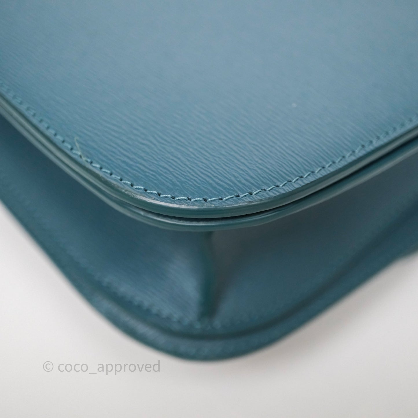 Celine Medium Classic Box Flap Blue Green Calfskin Gold Hardware