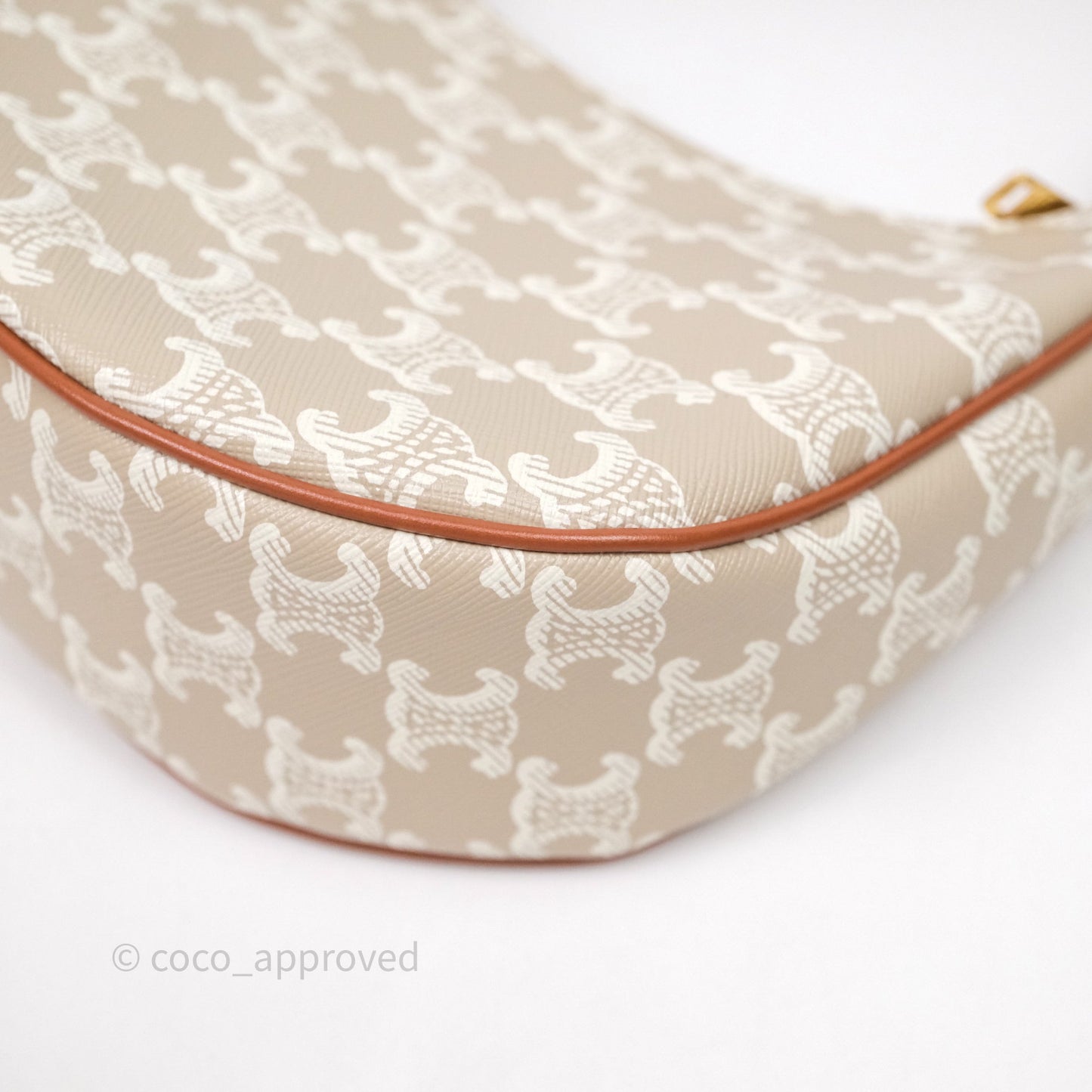 Celine Ava Bag In Triomphe Canvas Calfskin Grege