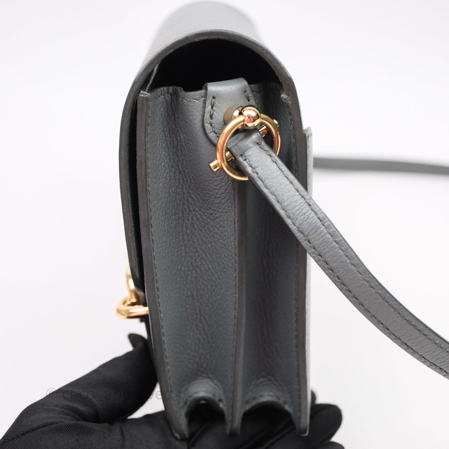 Hermès Roulis Mini 18 Vert Amancde 63 Evercolor Gold Hardware