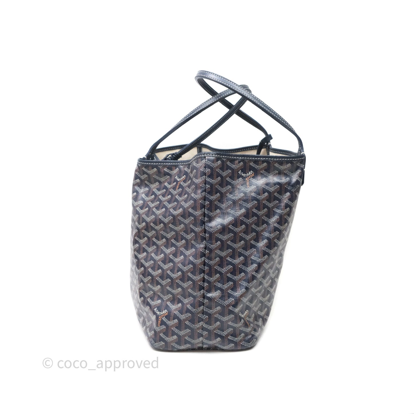 Goyard St. Louis Tote PM Navy/Tan