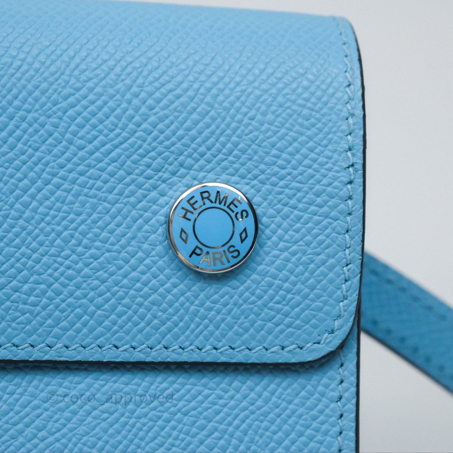 Hermès Hermesnap Wallet Epsom Celeste 7N Palladium Hardware