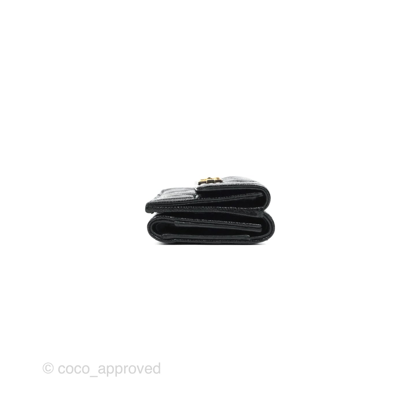 Chanel Quilted Small Boy Flap Wallet Black Caviar Gold Hardware
