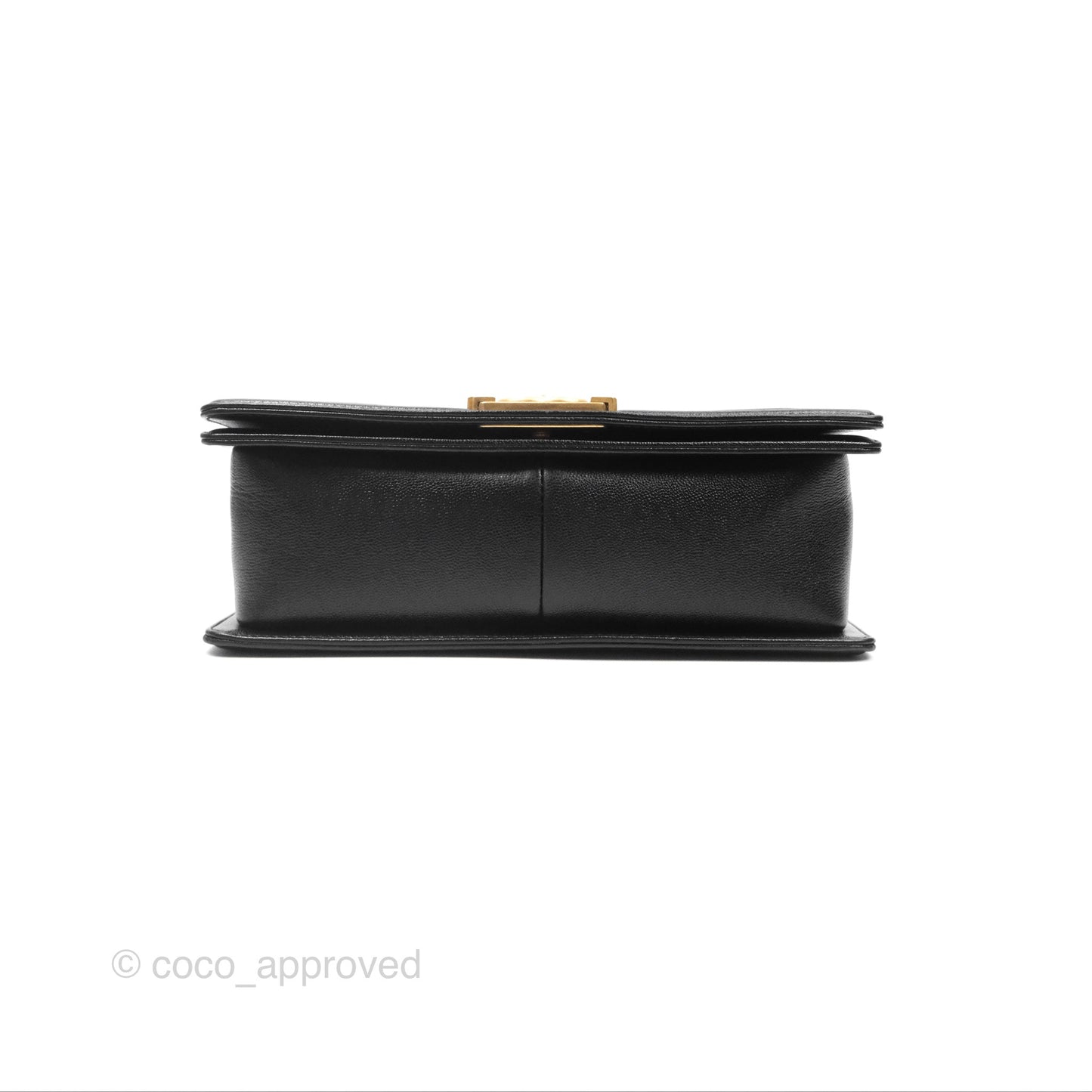 Chanel Medium Boy Chevron Black Caviar Aged Gold Hardware