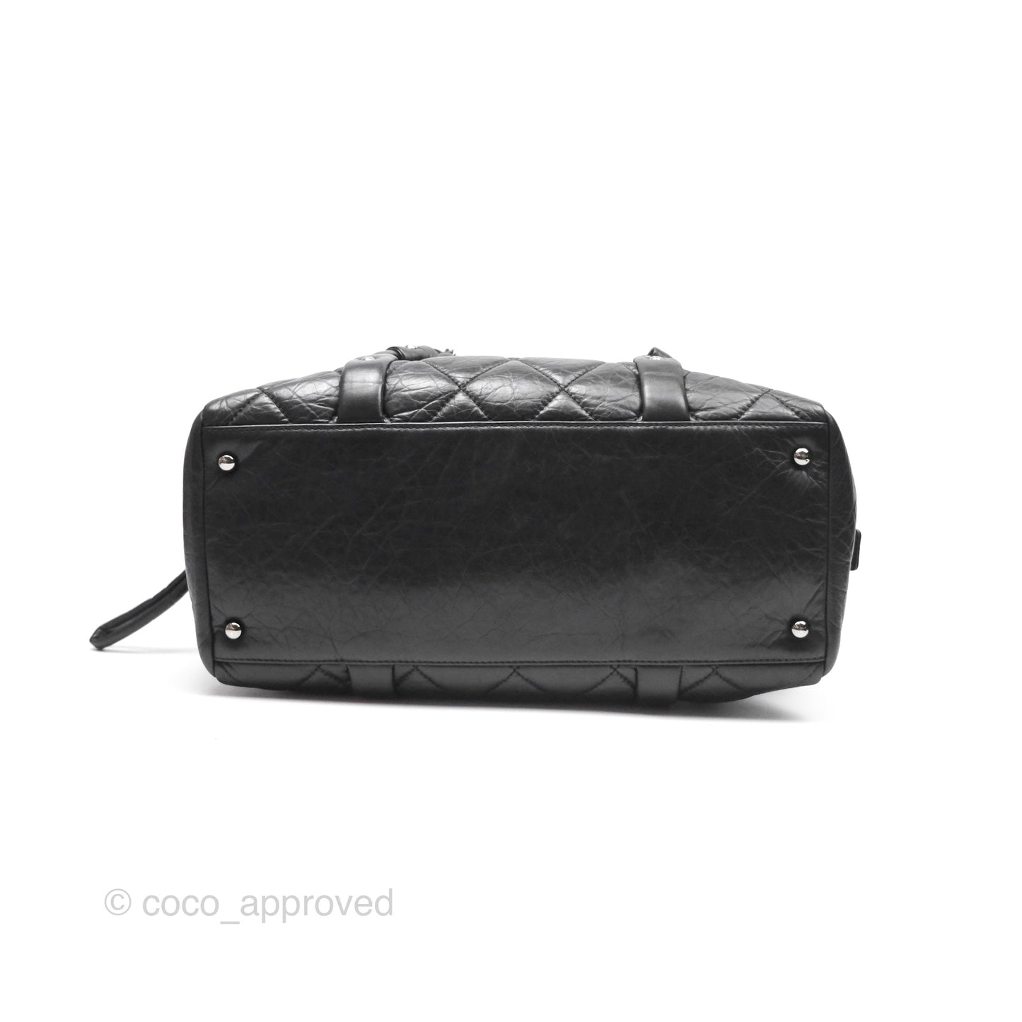 Chanel Quilted Lady Braid Bowler Bag Black Calfskin Silver Hardware