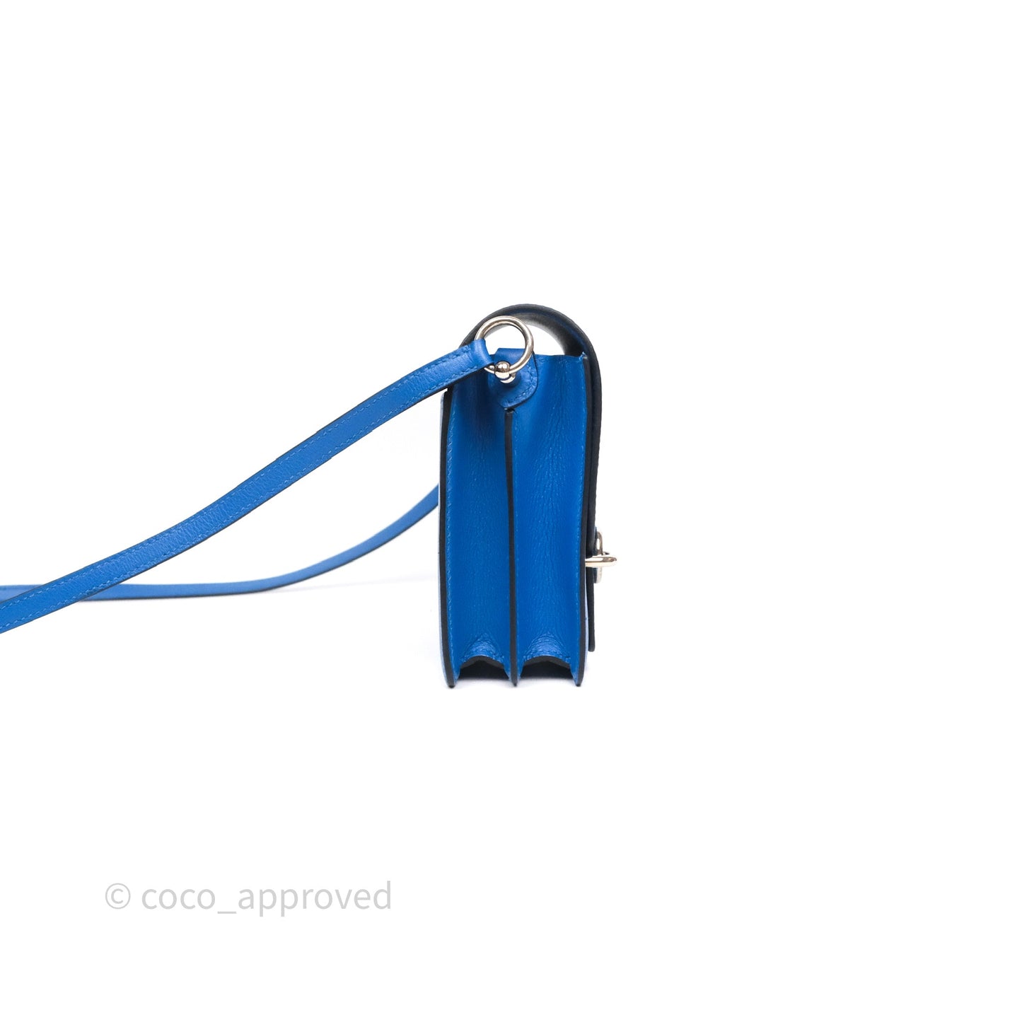 Hermès Roulis Mini 18 Blue Zellige I7 Evercolor Palladium Hardware