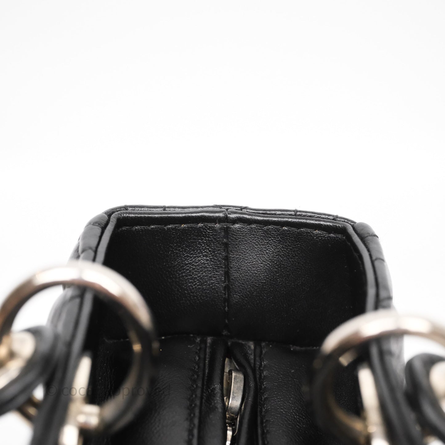 Christian Dior Medium Lady Dior Black Lambskin Silver Hardware