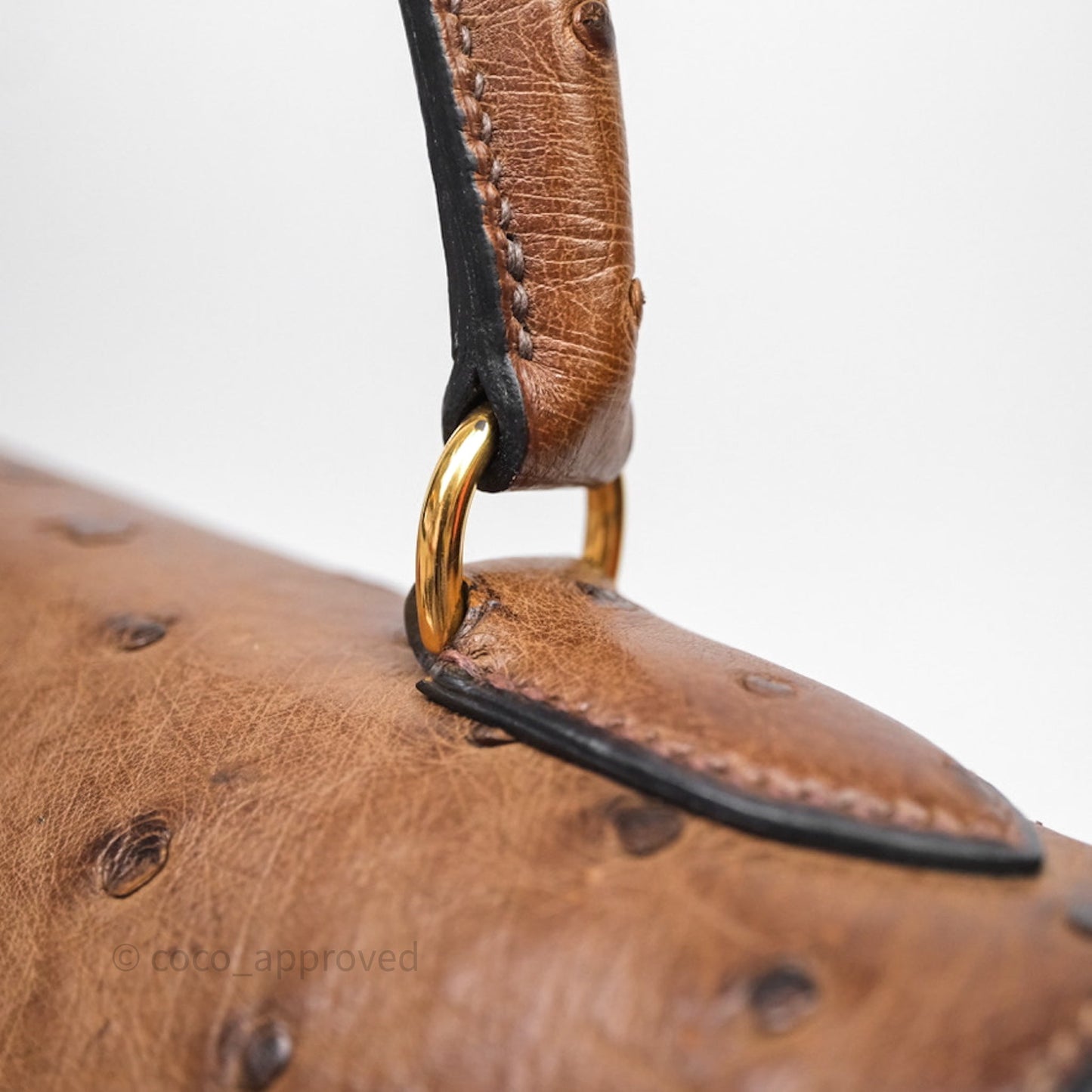 Hermès Kelly 28 Chocolate Ostrish Sellier Gold Hardware