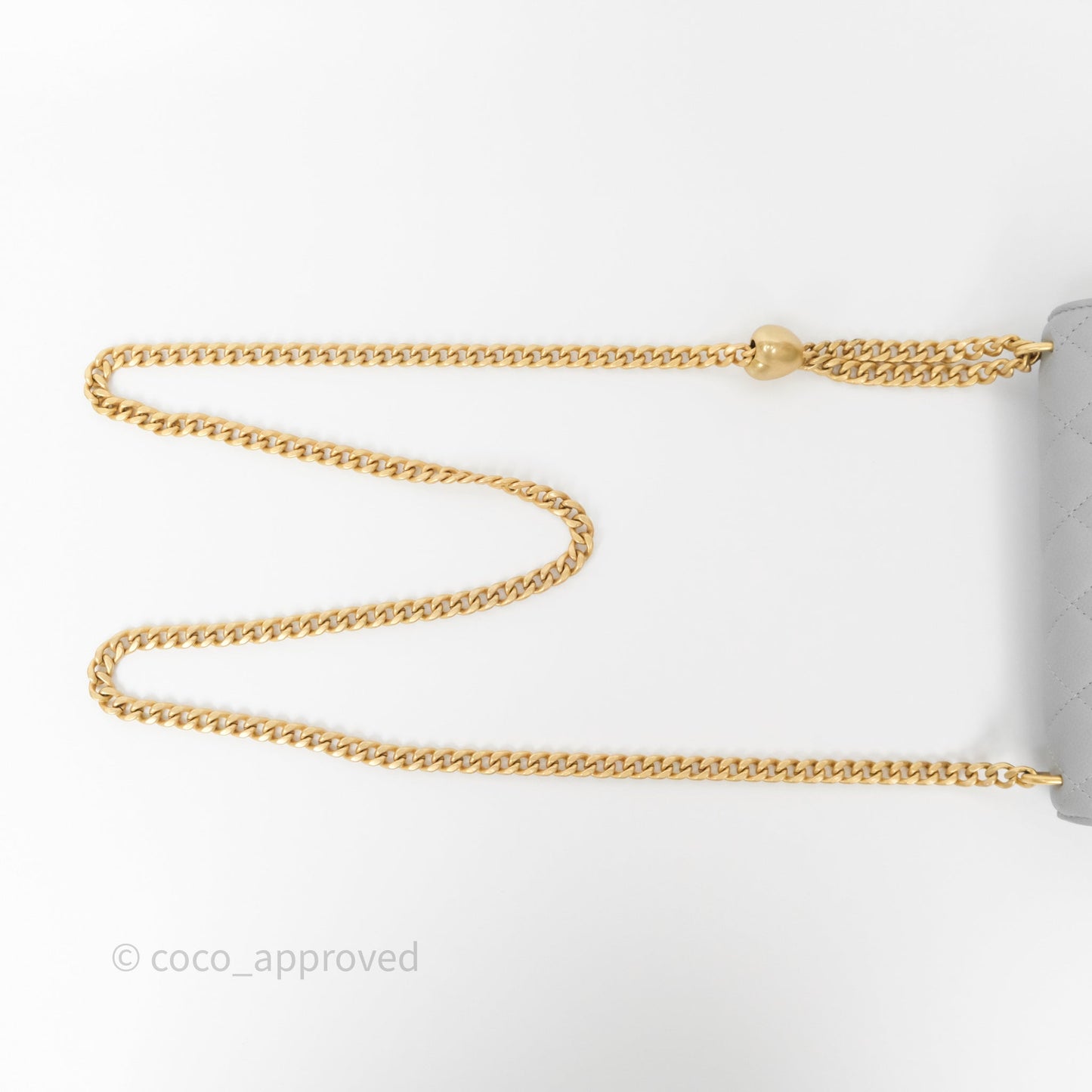 Chanel Heart Adjustable Chain WOC Grey Caviar Aged Gold Hardware