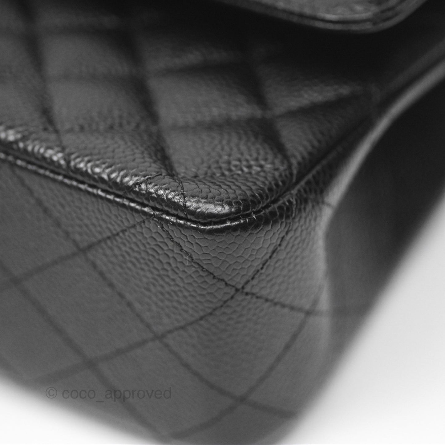 Chanel Classic M/L Medium Flap Quilted Black Caviar Silver Hardware