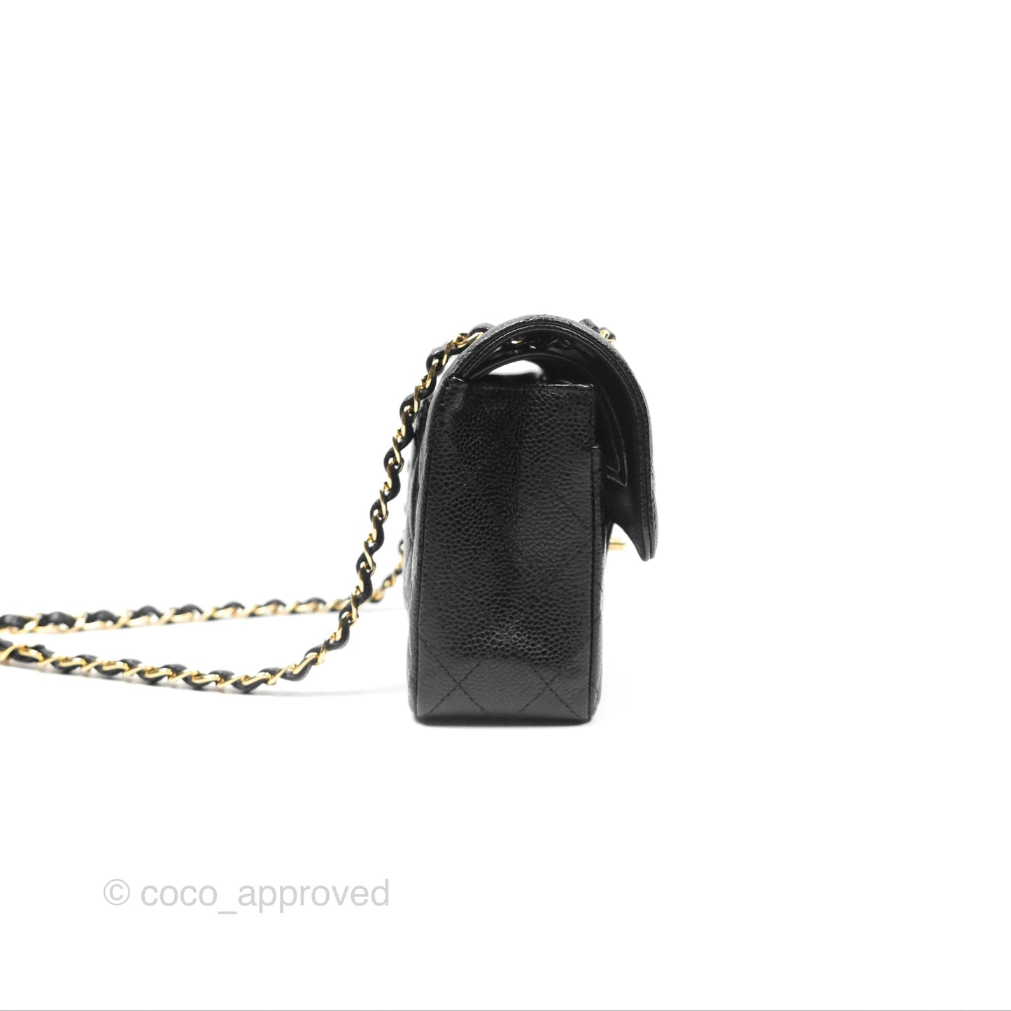 Chanel Small Classic Flap Quilted Black Caviar Gold Hardware
