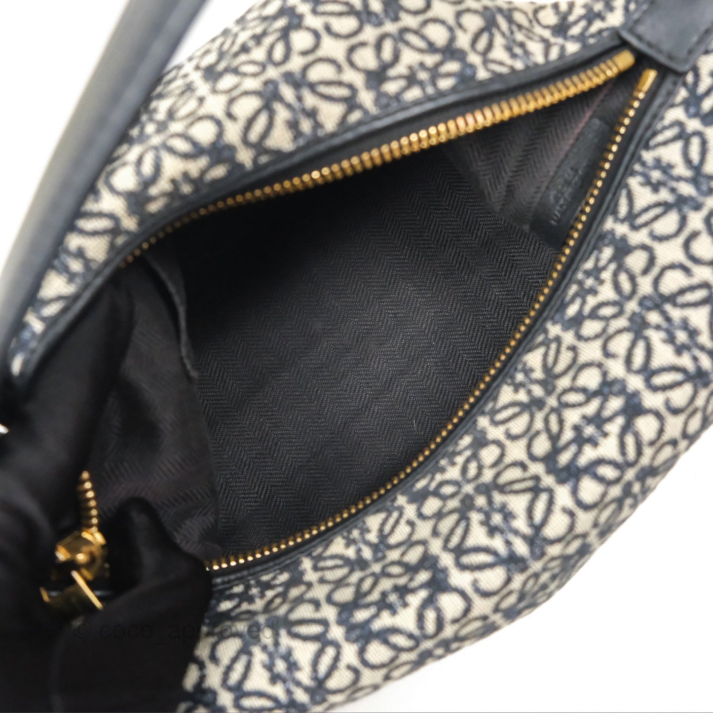 Loewe Small Cubi bag in Anagram Jacquard & Calfskin Navy/ Black