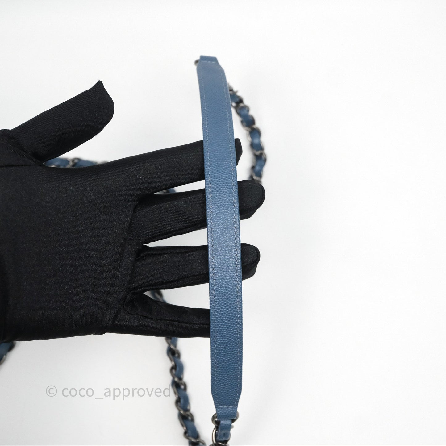 Chanel Medium Coco Handle Quilted Aged Caviar Dark Blue Ruthenium Hardware