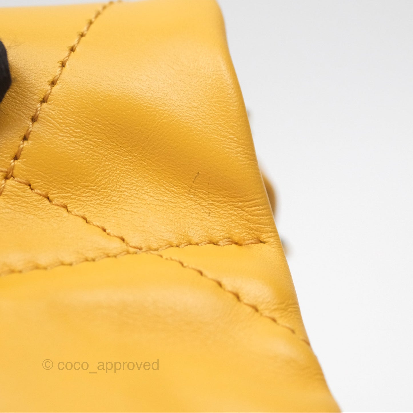 Chanel 22 Small Mustard Yellow Shiny Aged Calfskin Aged Gold Hardware