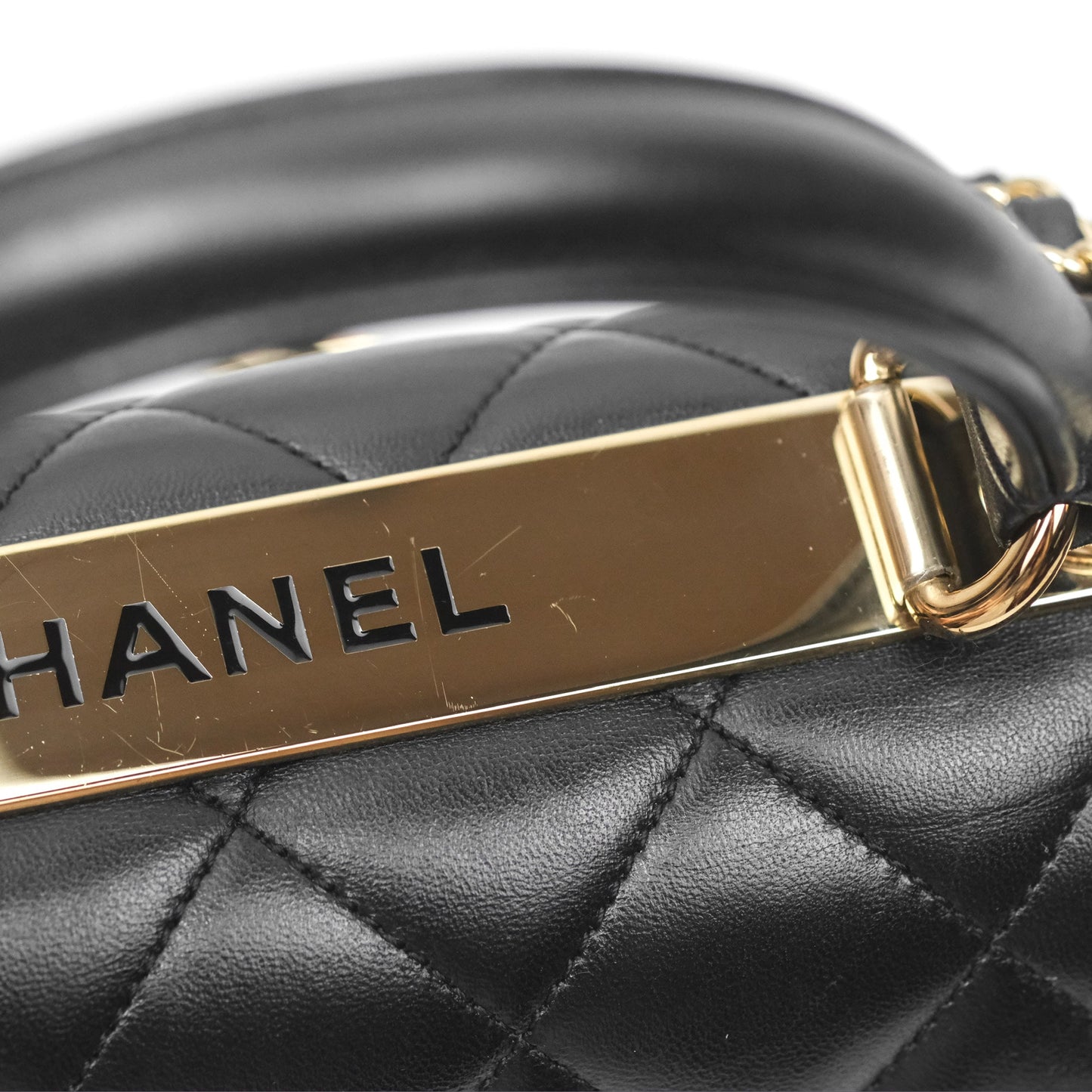 Chanel Small Trendy CC Black Lambskin Gold Hardware