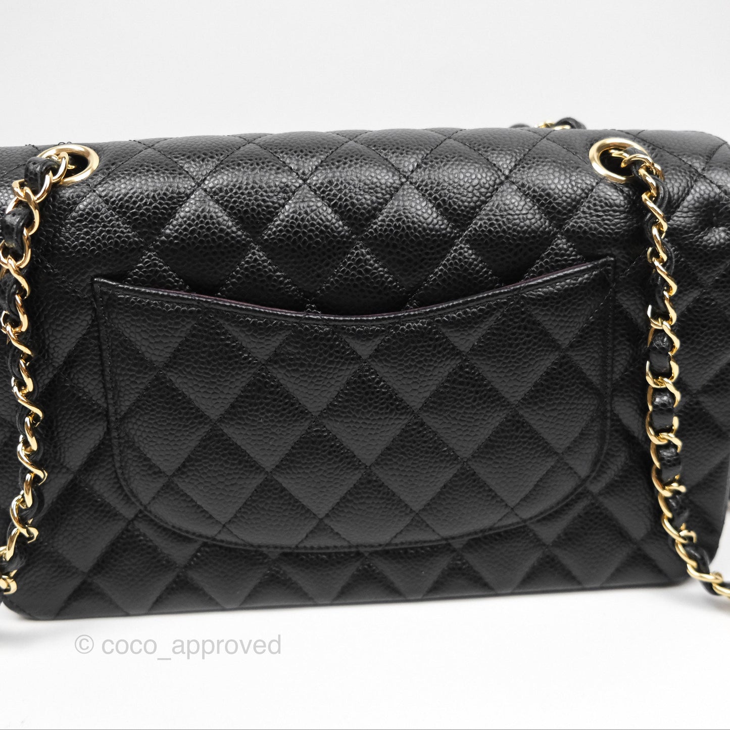 Chanel Classic M/L Medium Flap Quilted Black Caviar Gold Hardware