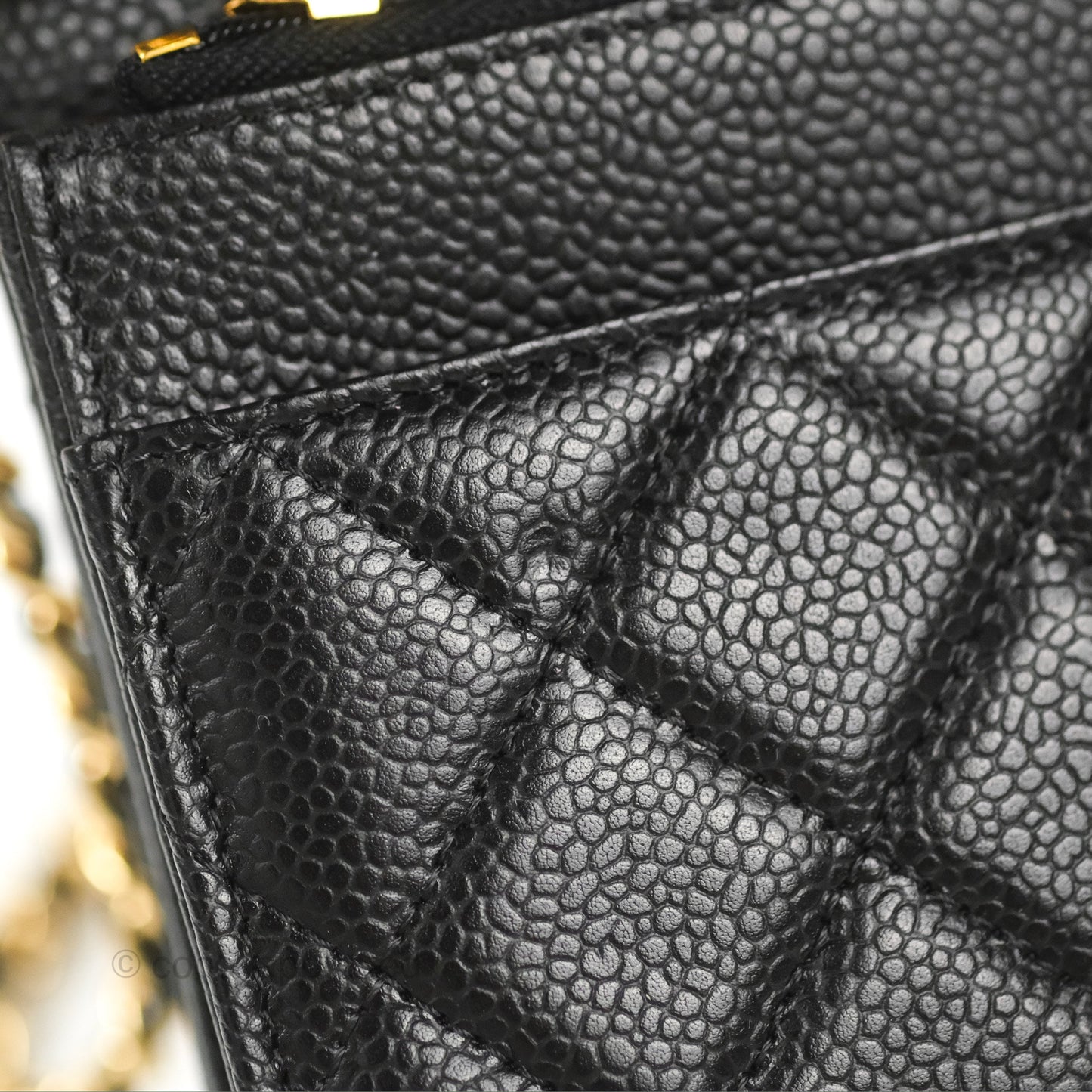 Chanel Quilted WOC Black Caviar Gold Hardware