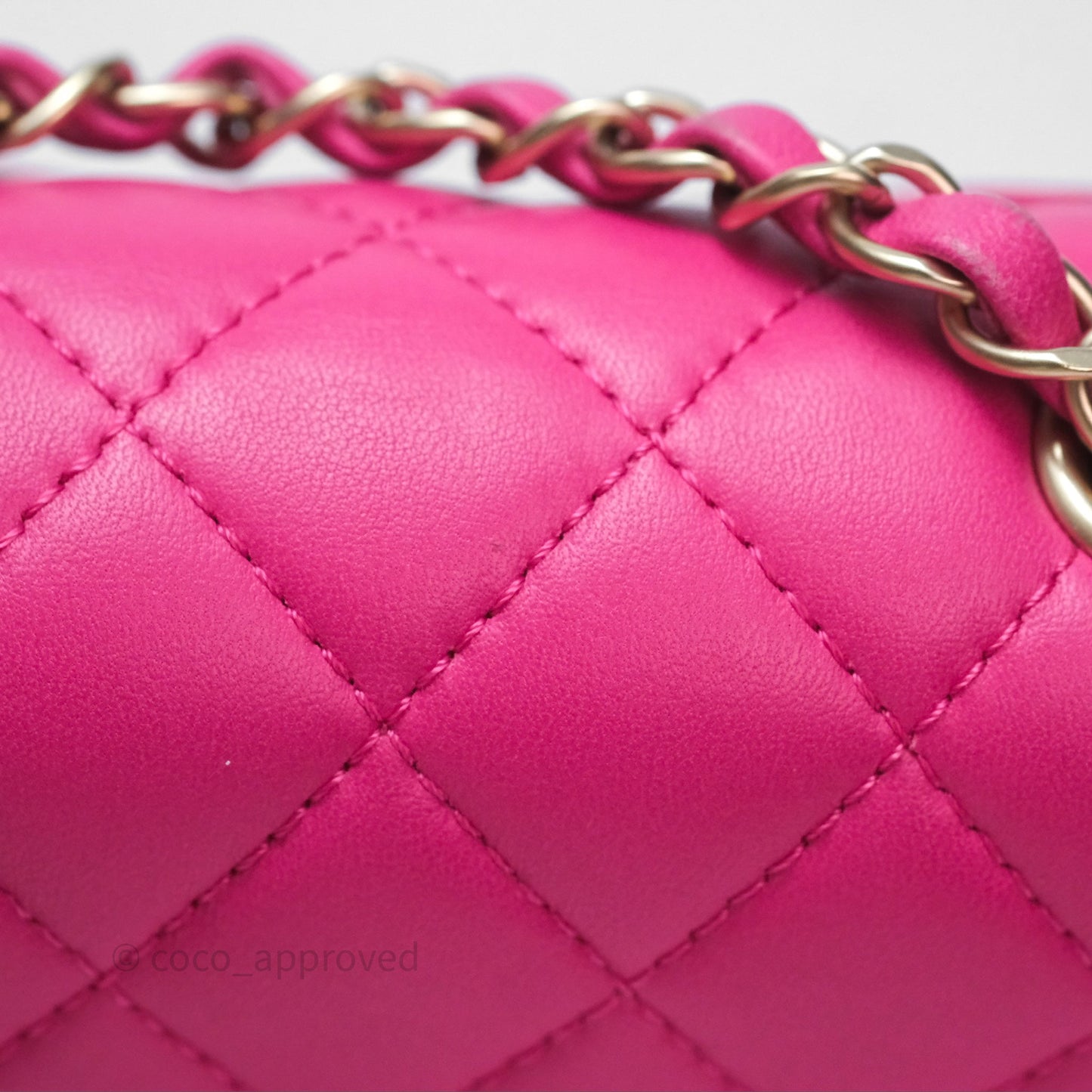Chanel Quilted Mini Mademoiselle Chic Flap Dark Pink Lambskin Aged Gold Hardware