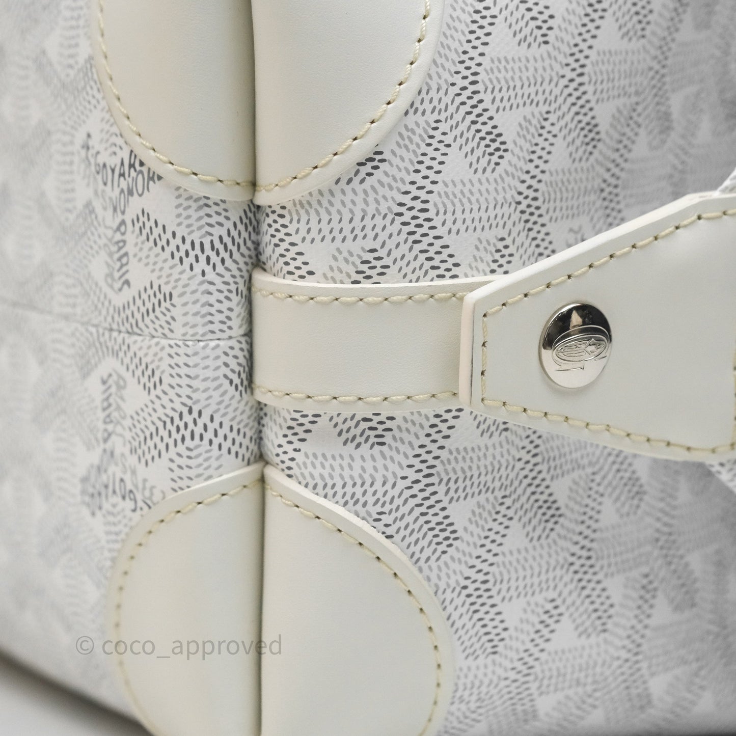 Goyard Bowling 25 Toiletry Bag White Goyardine Canvas