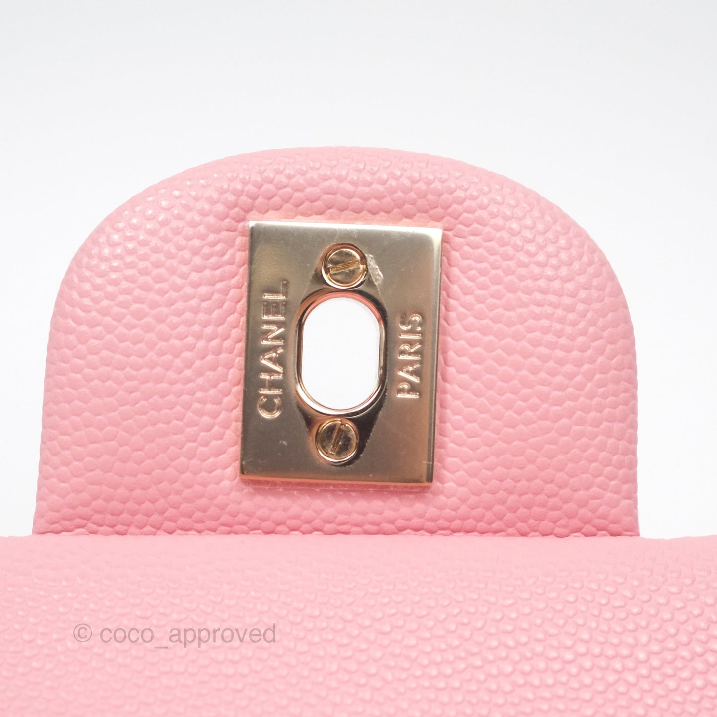 Chanel Small Classic Flap Quilted Sakura Pink Caviar Gold Hardware 22C
