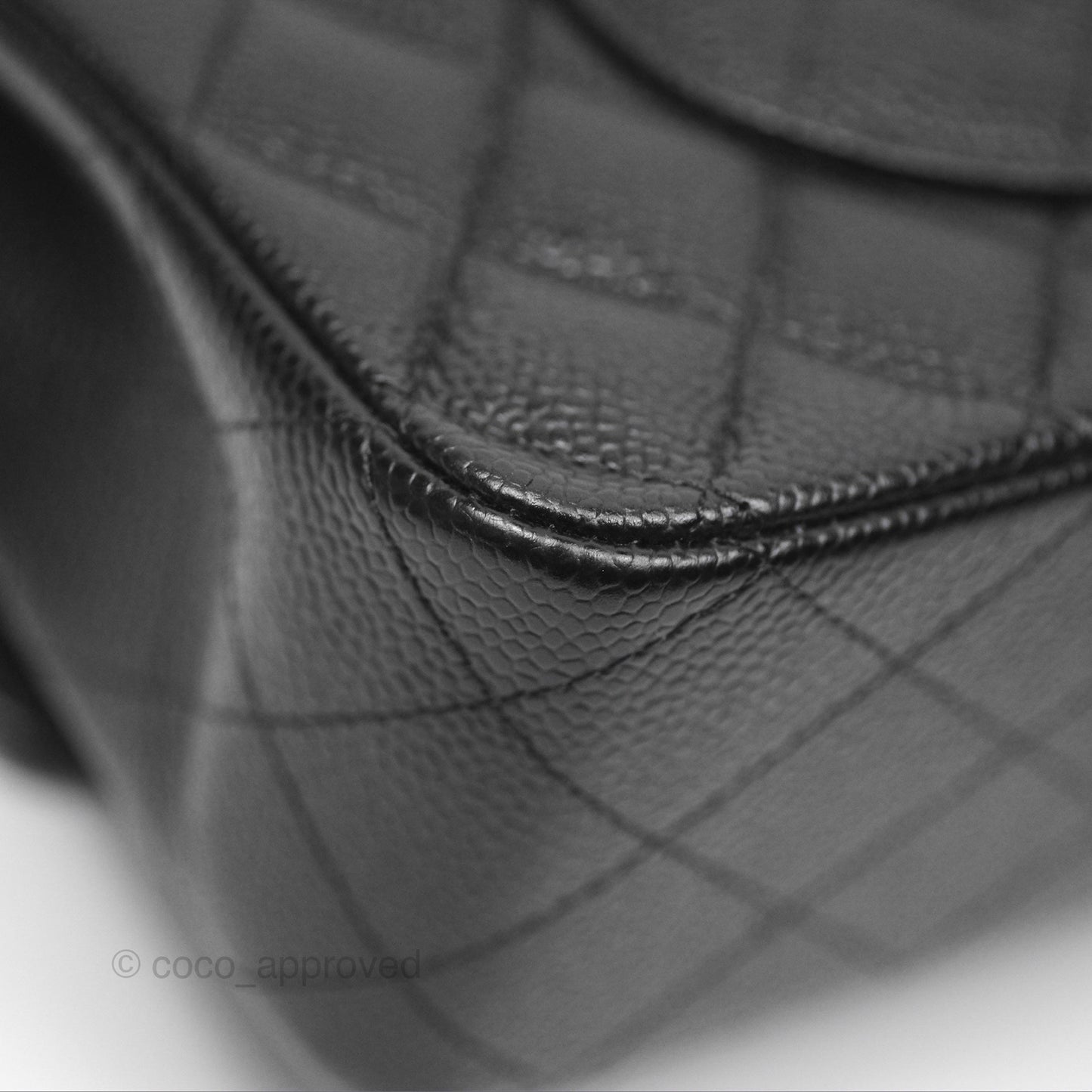 Chanel Classic M/L Medium Flap Quilted Black Caviar Silver Hardware
