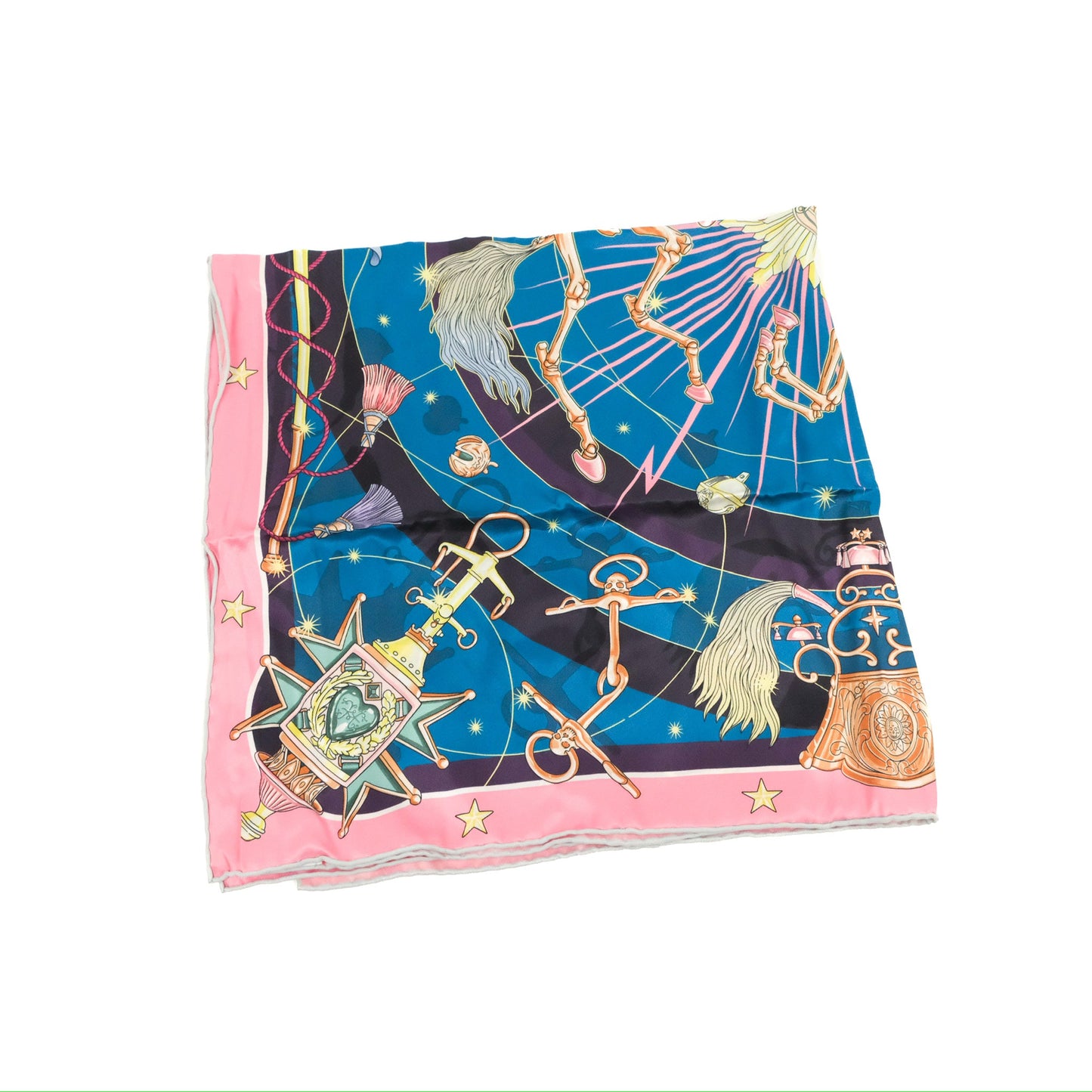 Silk Chorus Stellarum Scarf 70 Rose Bleu Cobalt