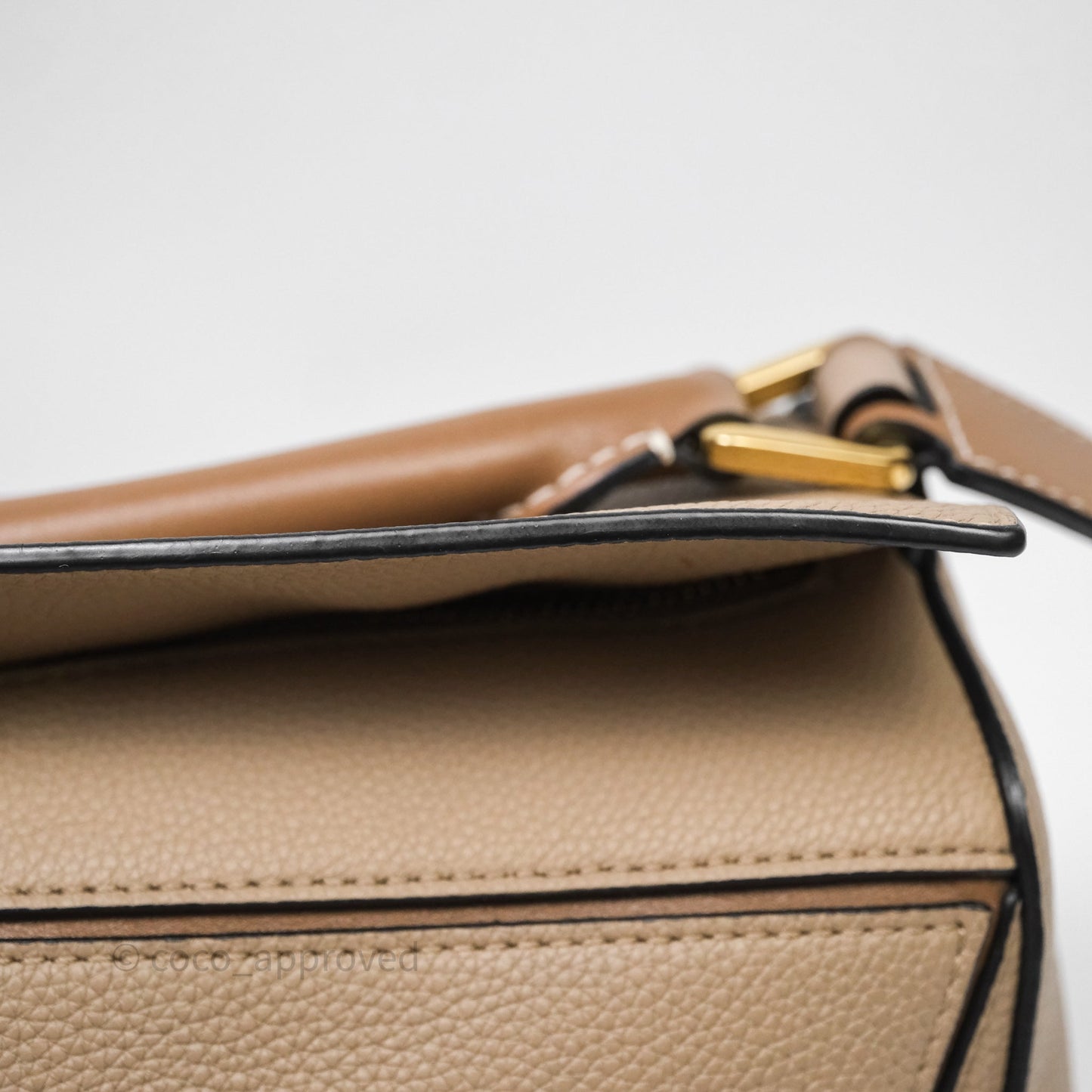 Loewe Small Puzzle Bag Sand Mink Grained Calfskin Gold Hardware