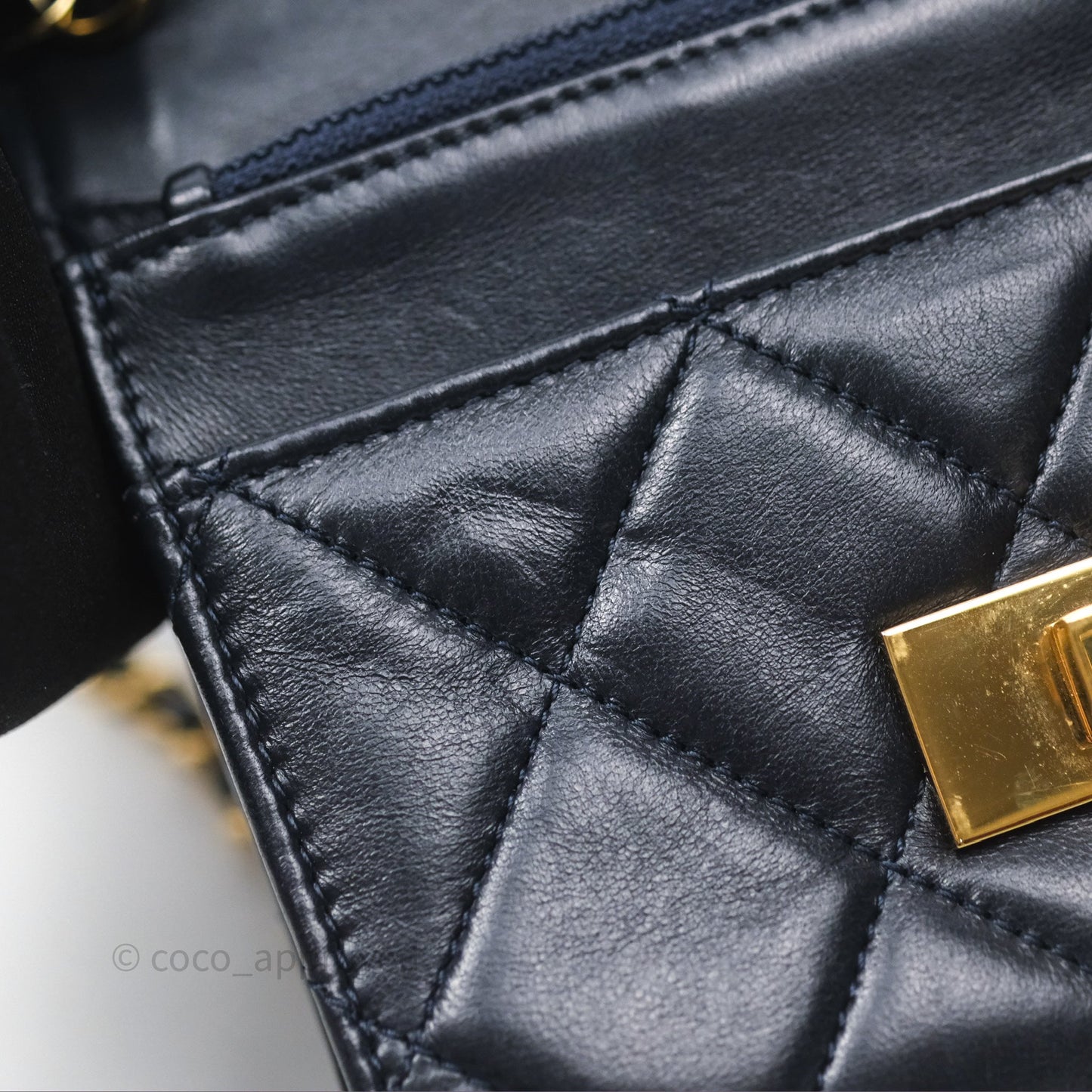 Chanel Golden Class Wallet on Chain WOC Navy Lambskin Gold Hardware