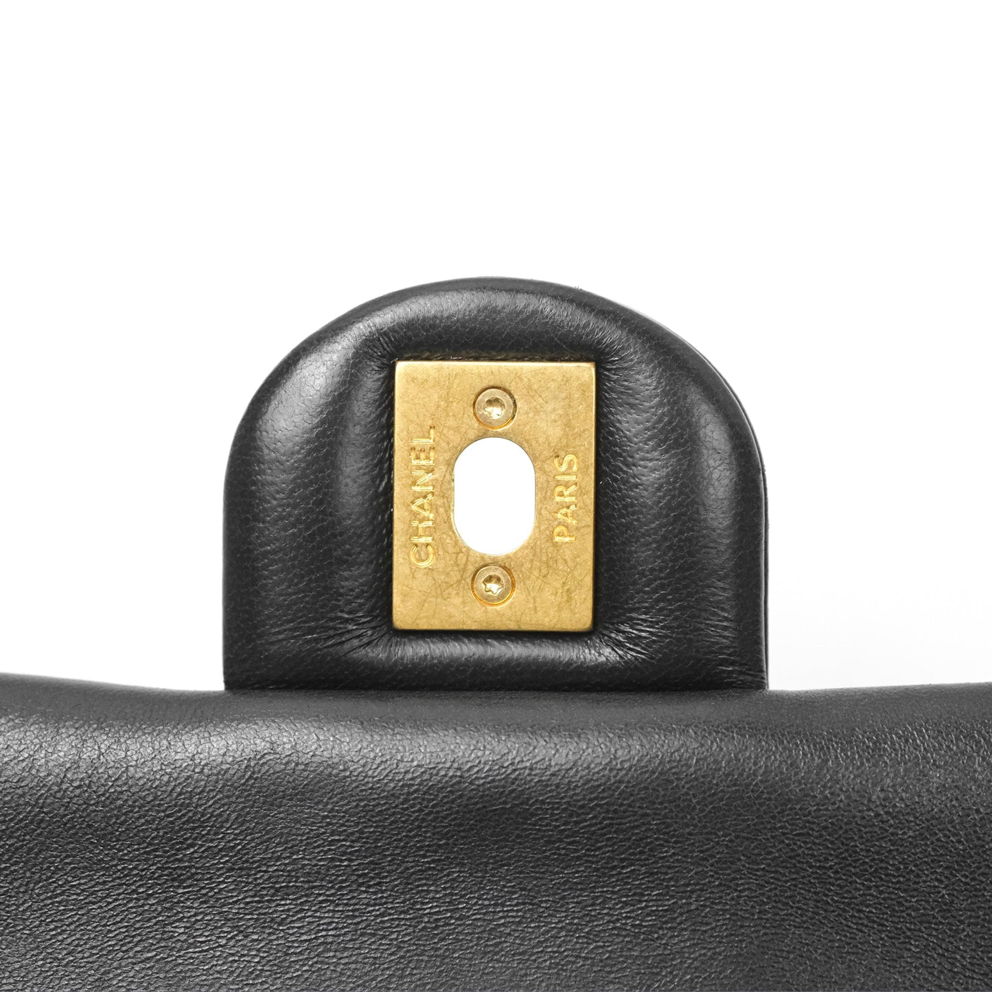 Chanel Flap Bag with Adjustable Strap Black Lambskin Aged Gold Hardware 22K