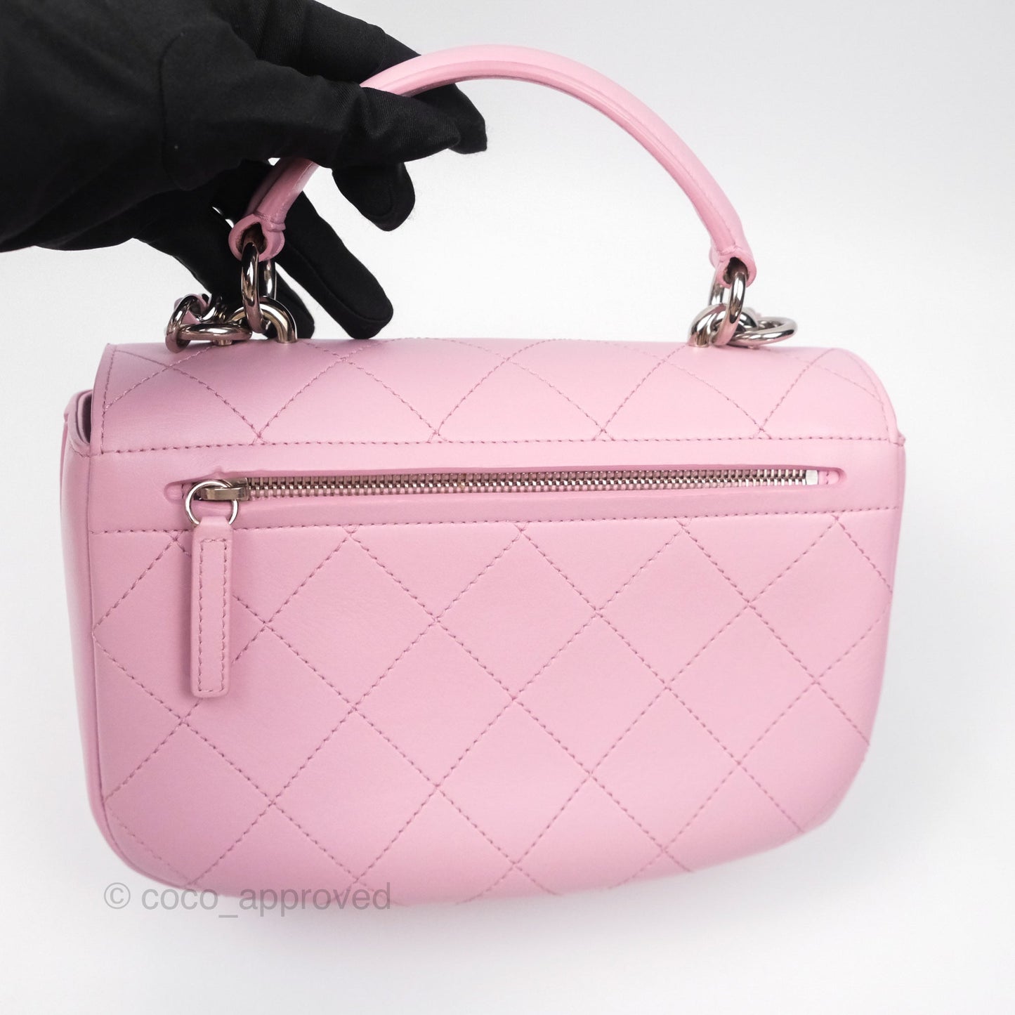 Chanel Stitched Ring My Bag Flap Crossbody Pink Calfskin Silver Hardware